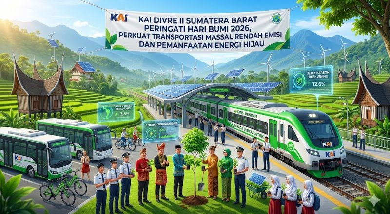 KAI Divre II Sumatera Barat Peringati Hari Bumi 2026, Perkuat Transportasi Massal Rendah Emisi dan Pemanfaatan Energi Hijau